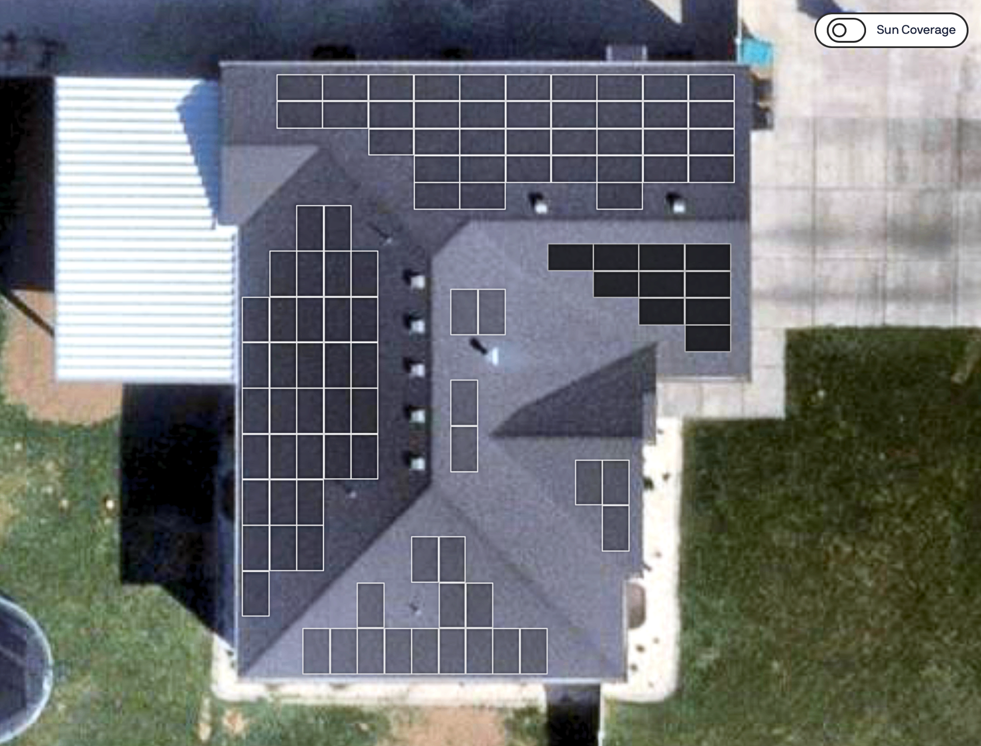 Solar panel roof layout